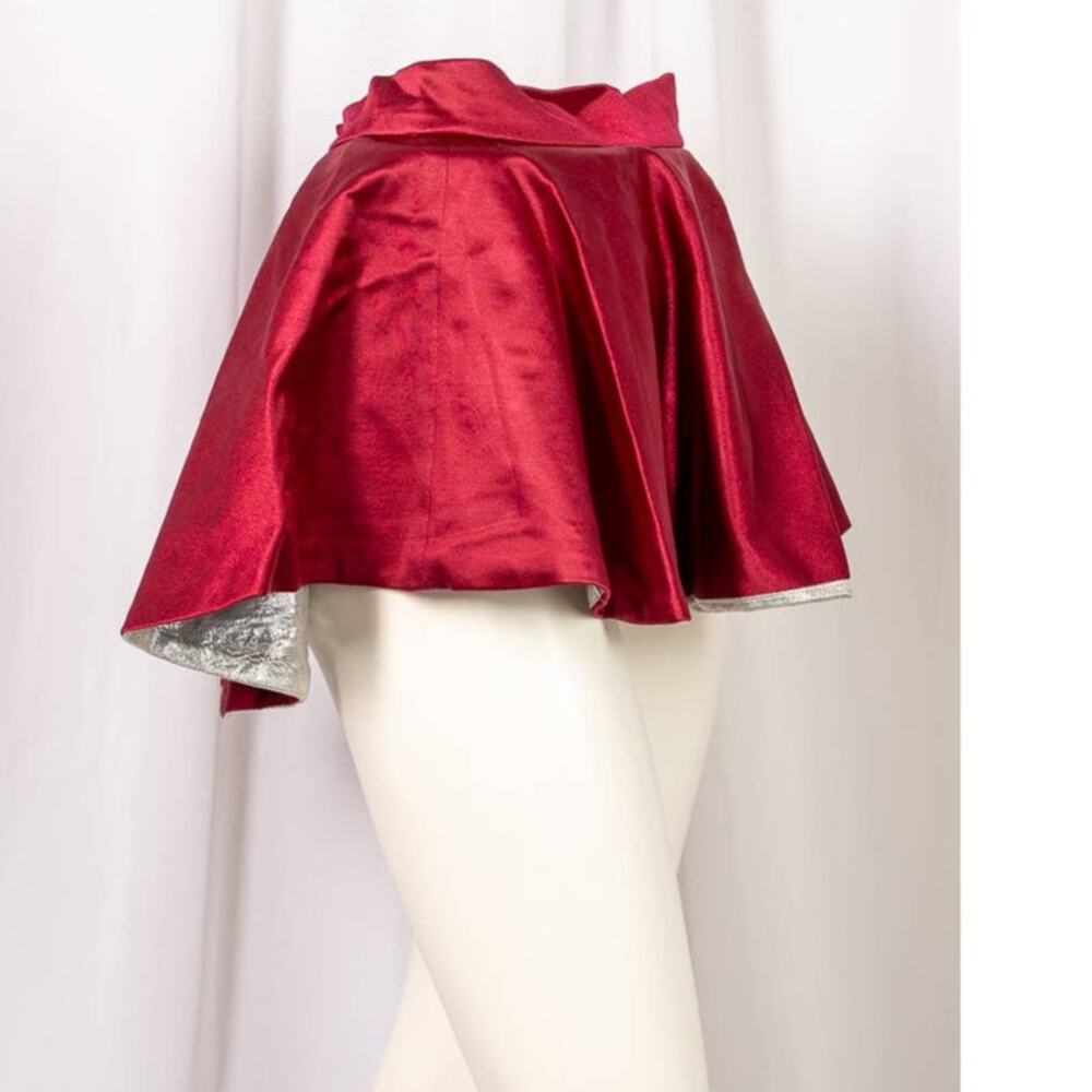 90's Vintage Cranberry and silver drill team dance skirt sz 26